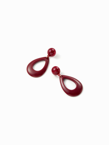 adjavella - Boucle d'oreille rouge bordeaux